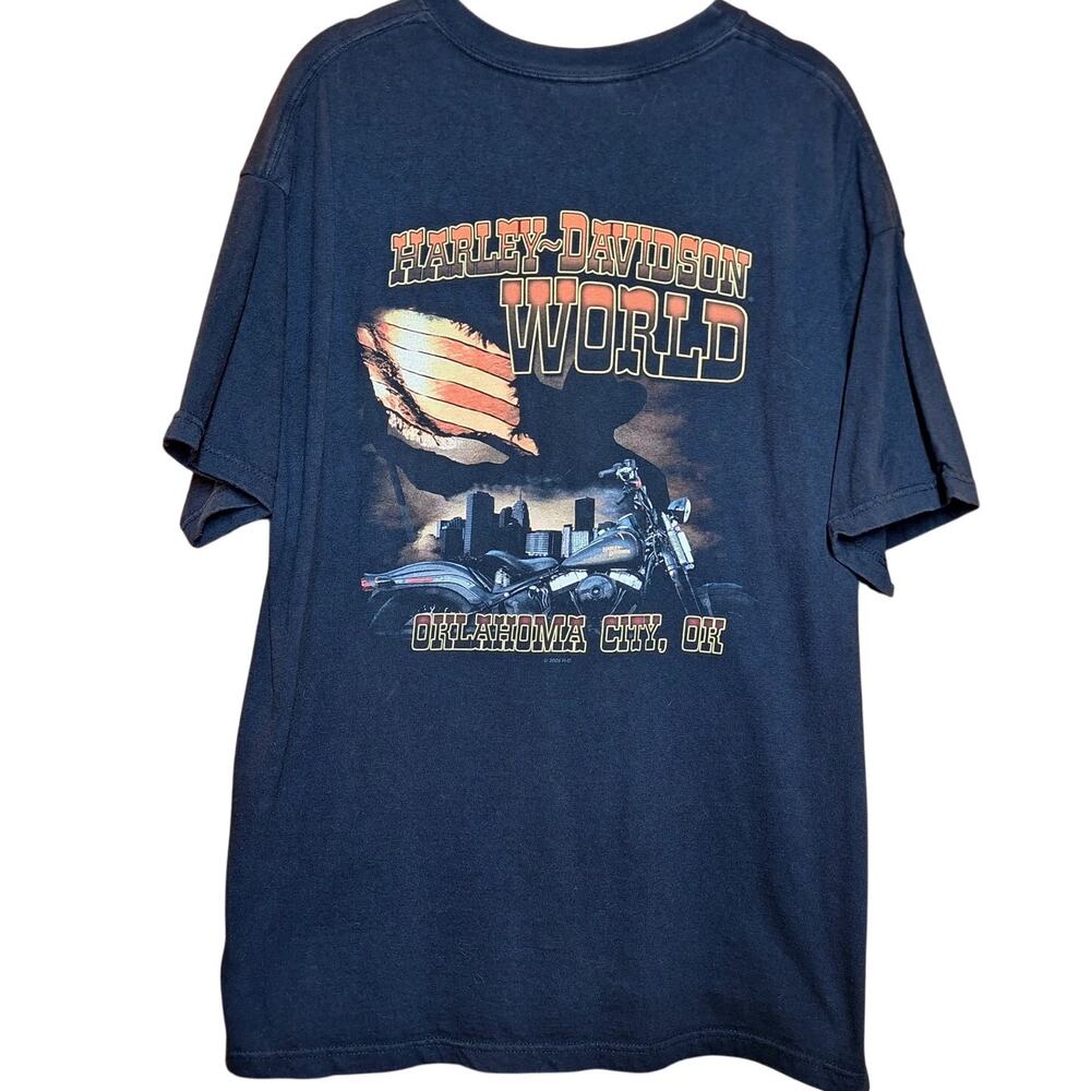 Harley Davidson vintage double sided graphic tee Mens XL Y2K OKLAHOMA OK 2009